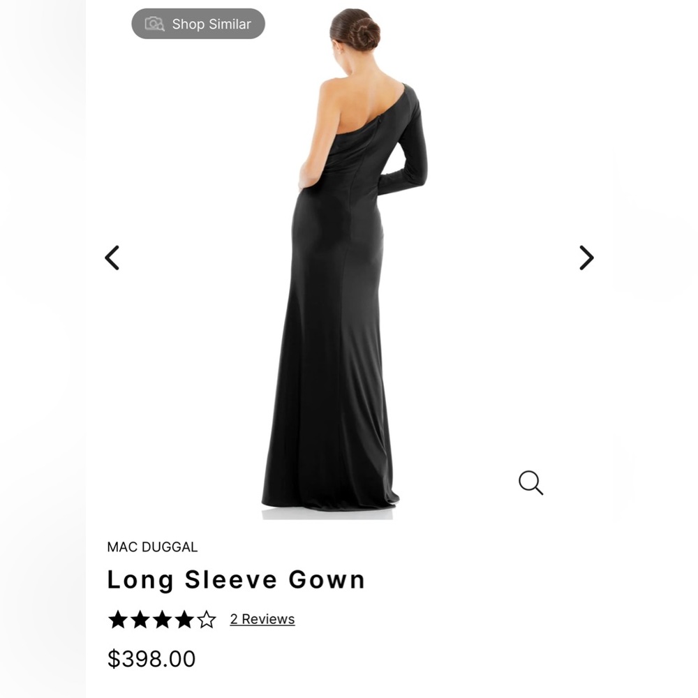 Mac Duggal black jersey evening gown w/ crystals. Size 12. EUC. WORN ONCE. - Picture 3 of 4